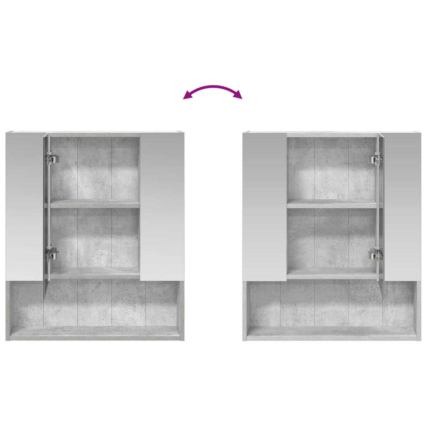 Badkamer spiegelkast Beton Grijs 60 x 14.5 x 70 cm Bewerkt hout is nu te koop bij PeponiXL, paradijselijk wonen!