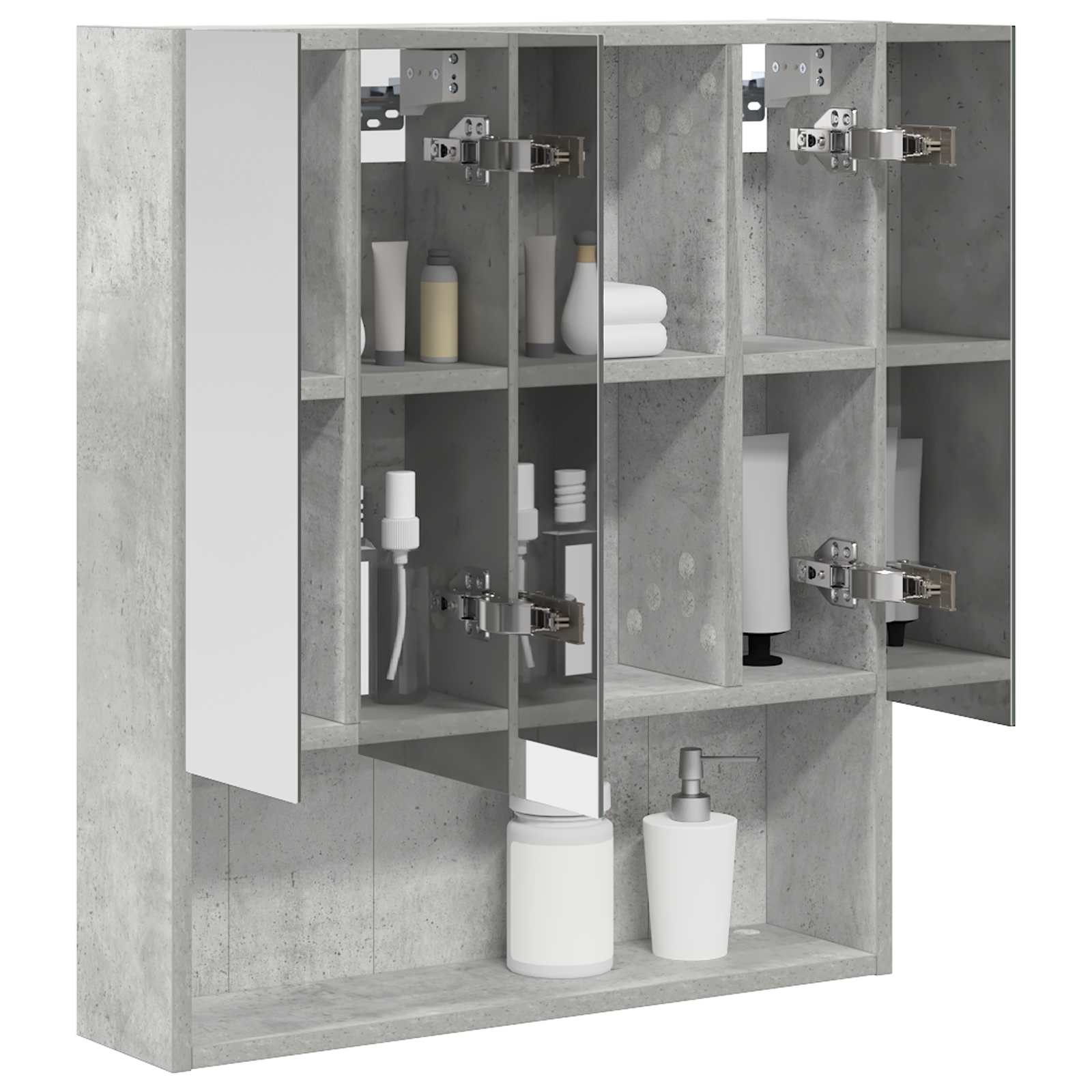 Badkamer spiegelkast Beton Grijs 60 x 14.5 x 70 cm Bewerkt hout is nu te koop bij PeponiXL, paradijselijk wonen!