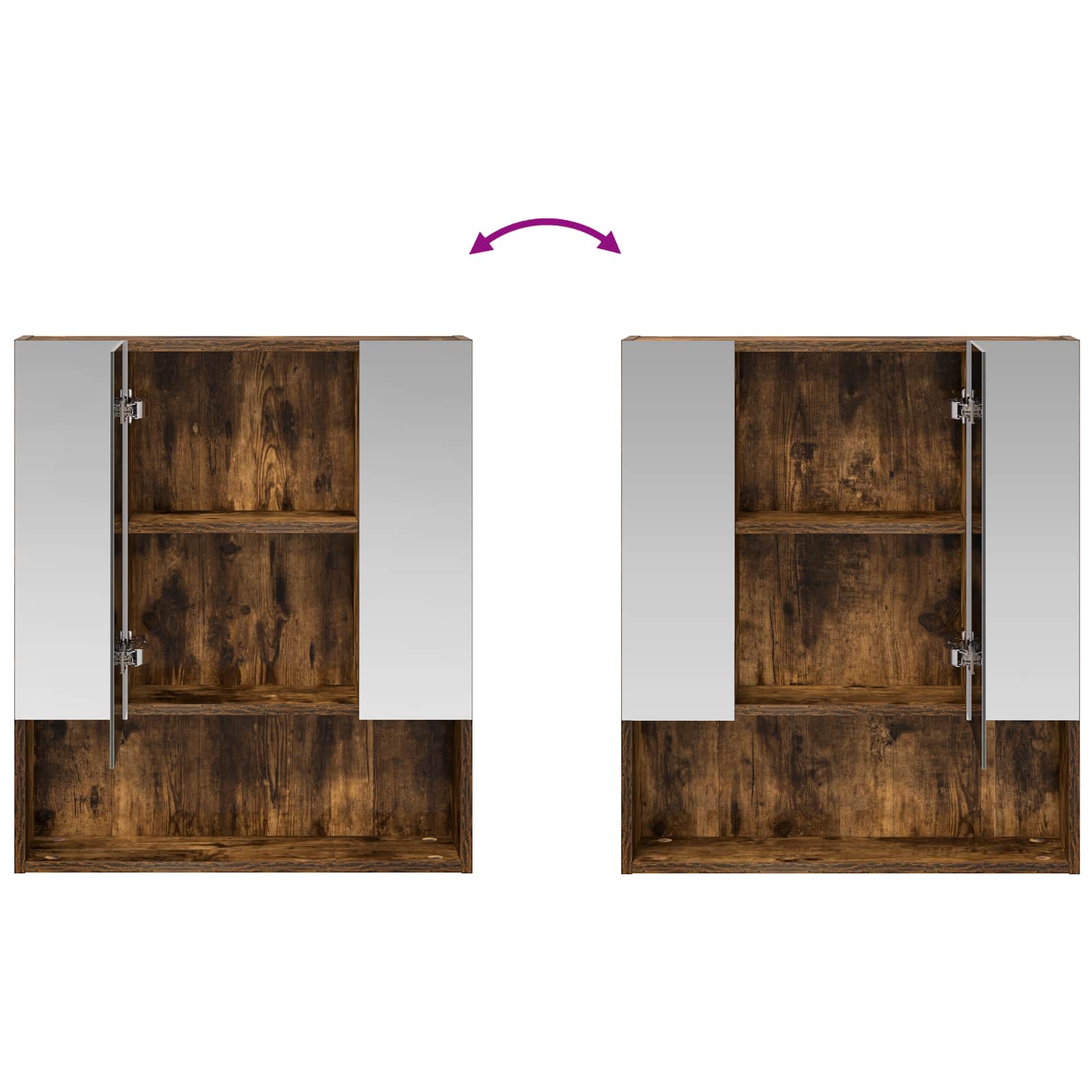 Badkamer spiegelkast met plank Gerookt eiken 60 x 14.5 x 70 cm is nu te koop bij PeponiXL, paradijselijk wonen!