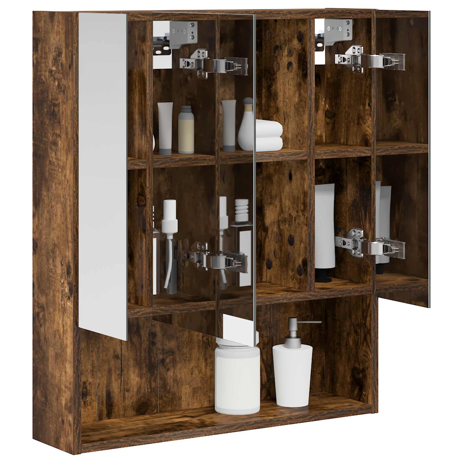 Badkamer spiegelkast met plank Gerookt eiken 60 x 14.5 x 70 cm is nu te koop bij PeponiXL, paradijselijk wonen!