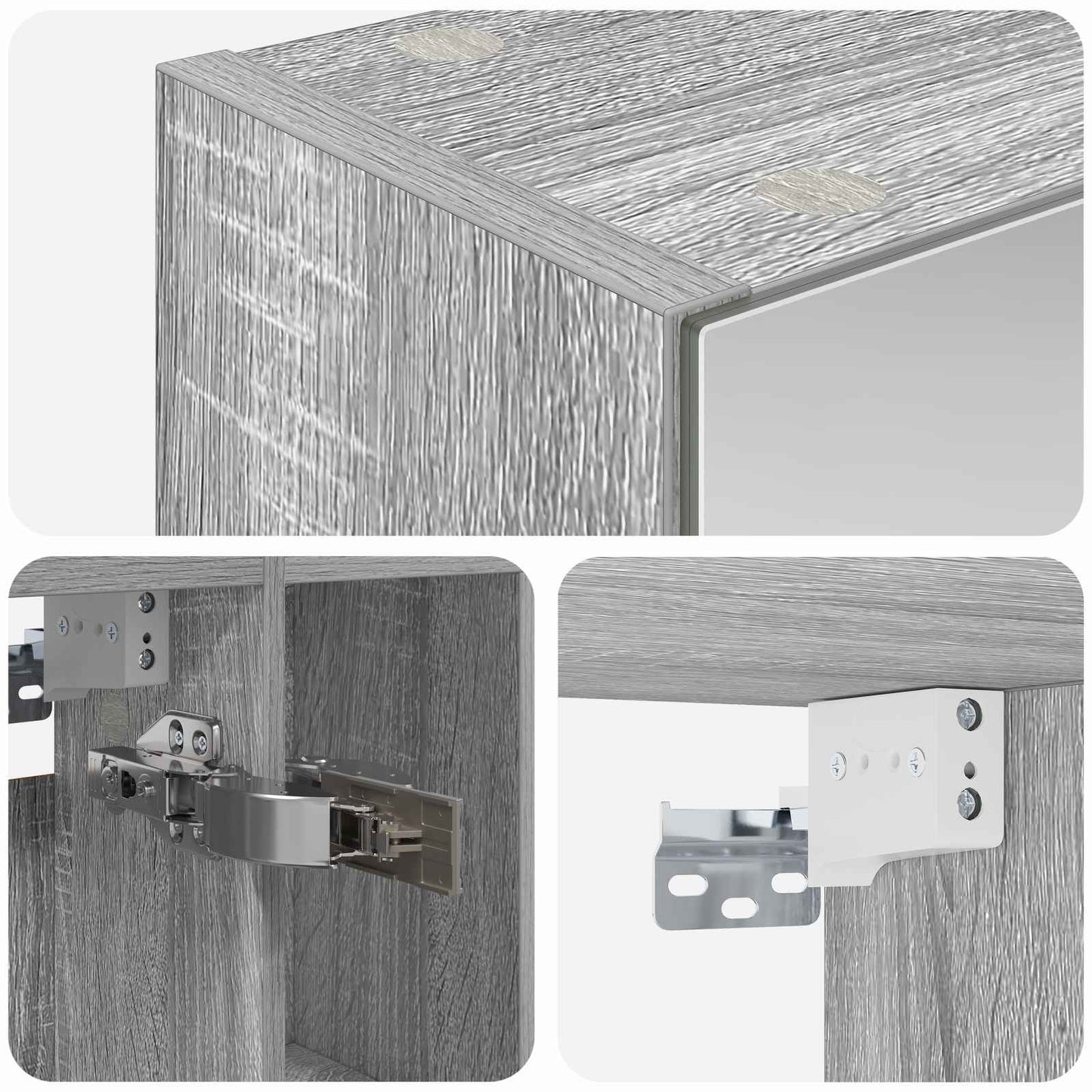 Badkamer spiegelkast met plank Grijs Sonoma 60 x 14.5 x 70 cm is nu te koop bij PeponiXL, paradijselijk wonen!