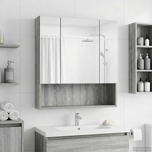 Badkamer spiegelkast met plank Grijs Sonoma 60 x 14.5 x 70 cm is nu te koop bij PeponiXL, paradijselijk wonen!