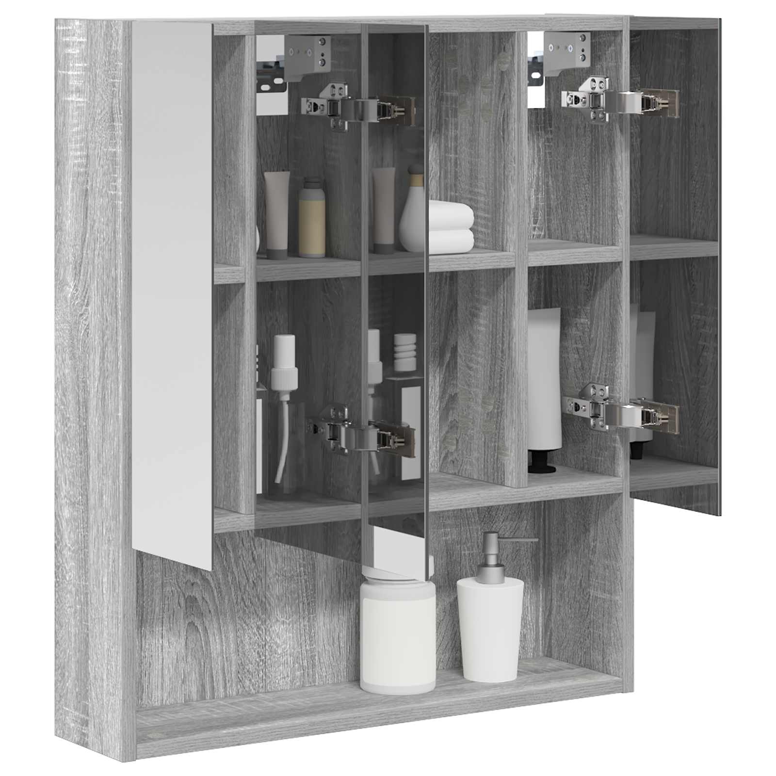 Badkamer spiegelkast met plank Grijs Sonoma 60 x 14.5 x 70 cm is nu te koop bij PeponiXL, paradijselijk wonen!