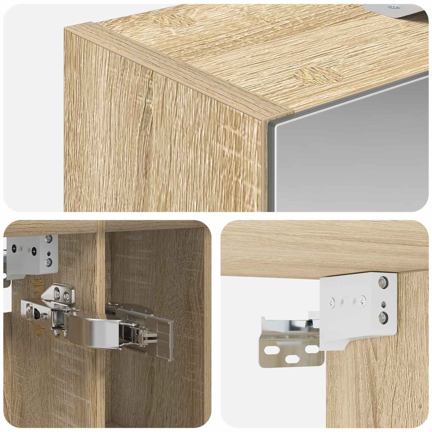 Badkamer spiegelkast met plank Sonoma Eiken 60 x 14.5 x 70 cm is nu te koop bij PeponiXL, paradijselijk wonen!