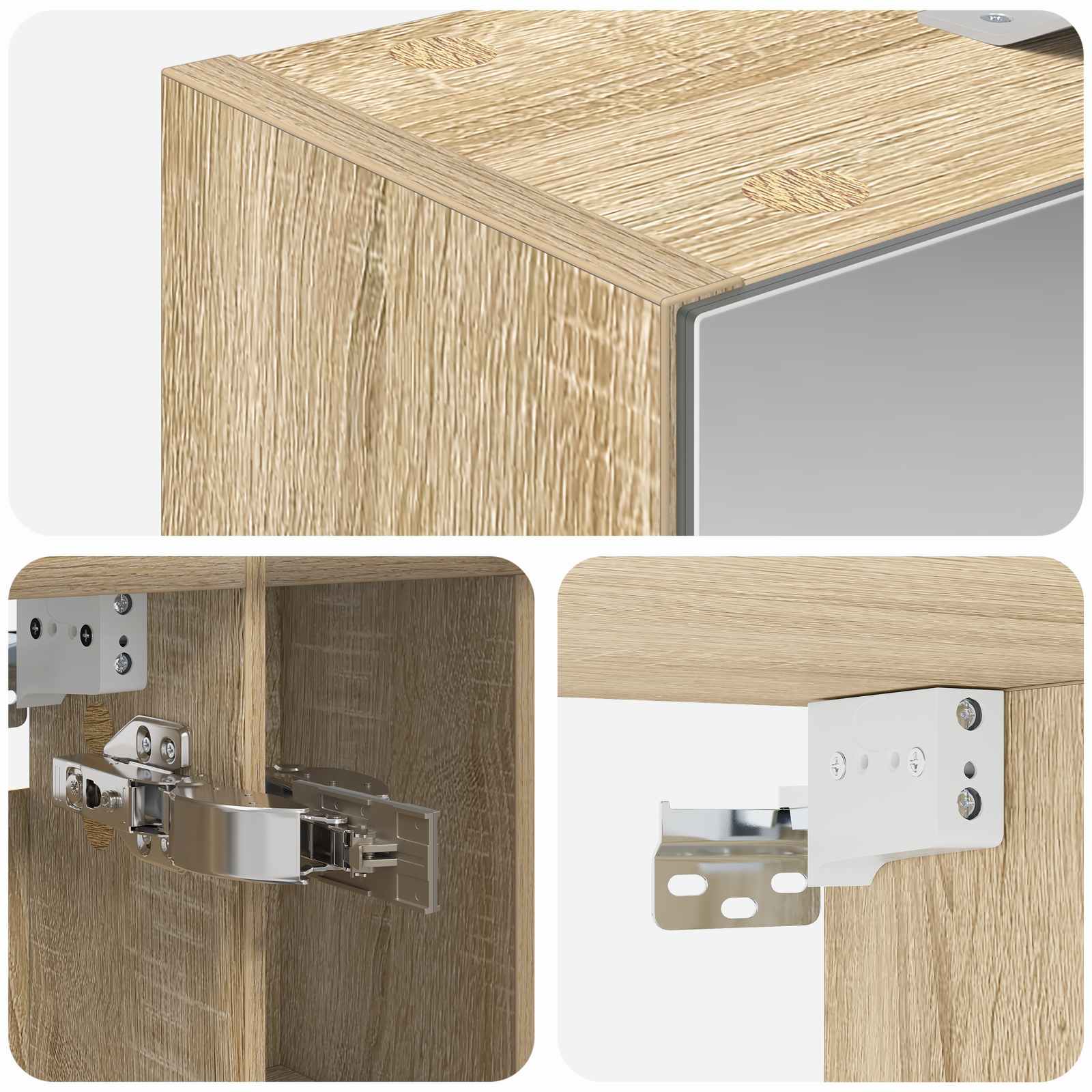 Badkamer spiegelkast met plank Sonoma Eiken 60 x 14.5 x 70 cm is nu te koop bij PeponiXL, paradijselijk wonen!