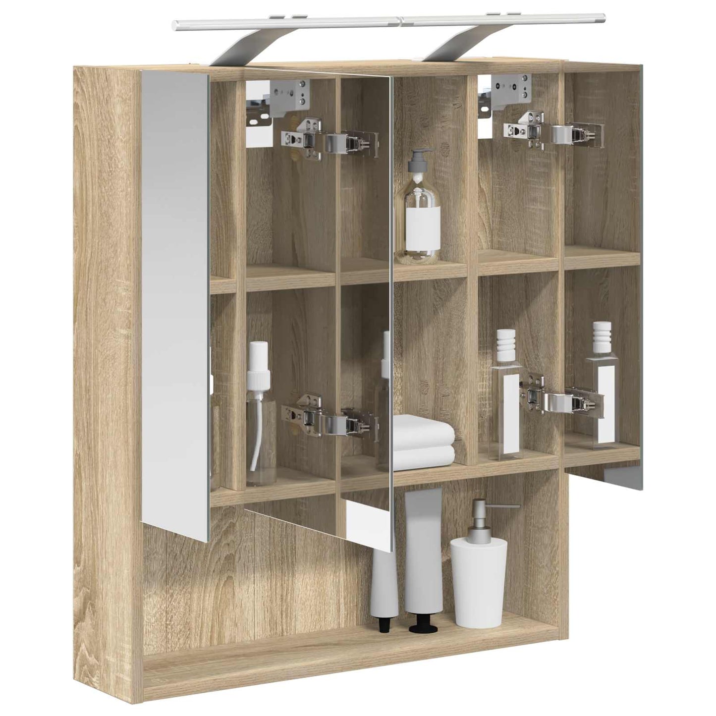 Badkamer spiegelkast met plank Sonoma Eiken 60 x 14.5 x 70 cm is nu te koop bij PeponiXL, paradijselijk wonen!