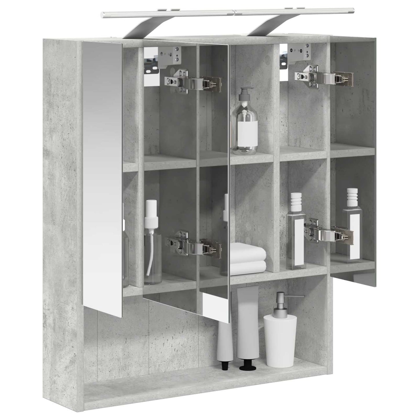 Badkamer spiegelkast Beton Grijs 60 x 14.5 x 70 cm Bewerkt hout is nu te koop bij PeponiXL, paradijselijk wonen!