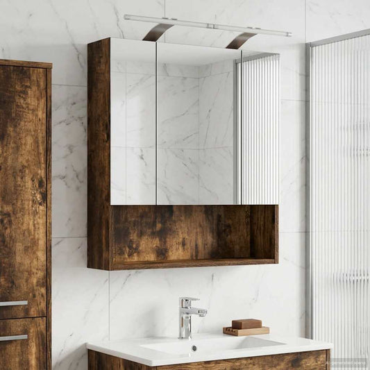 Badkamer spiegelkast met plank Gerookt eiken 60 x 14.5 x 70 cm is nu te koop bij PeponiXL, paradijselijk wonen!