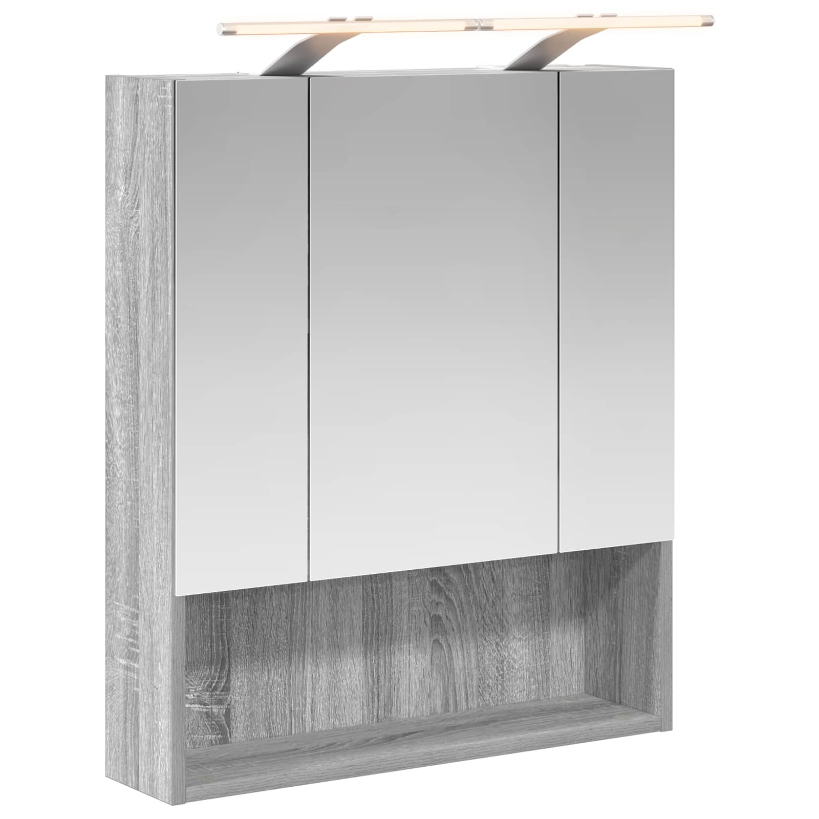 Badkamer spiegelkast met plank Grijs Sonoma 60 x 14.5 x 70 cm is nu te koop bij PeponiXL, paradijselijk wonen!