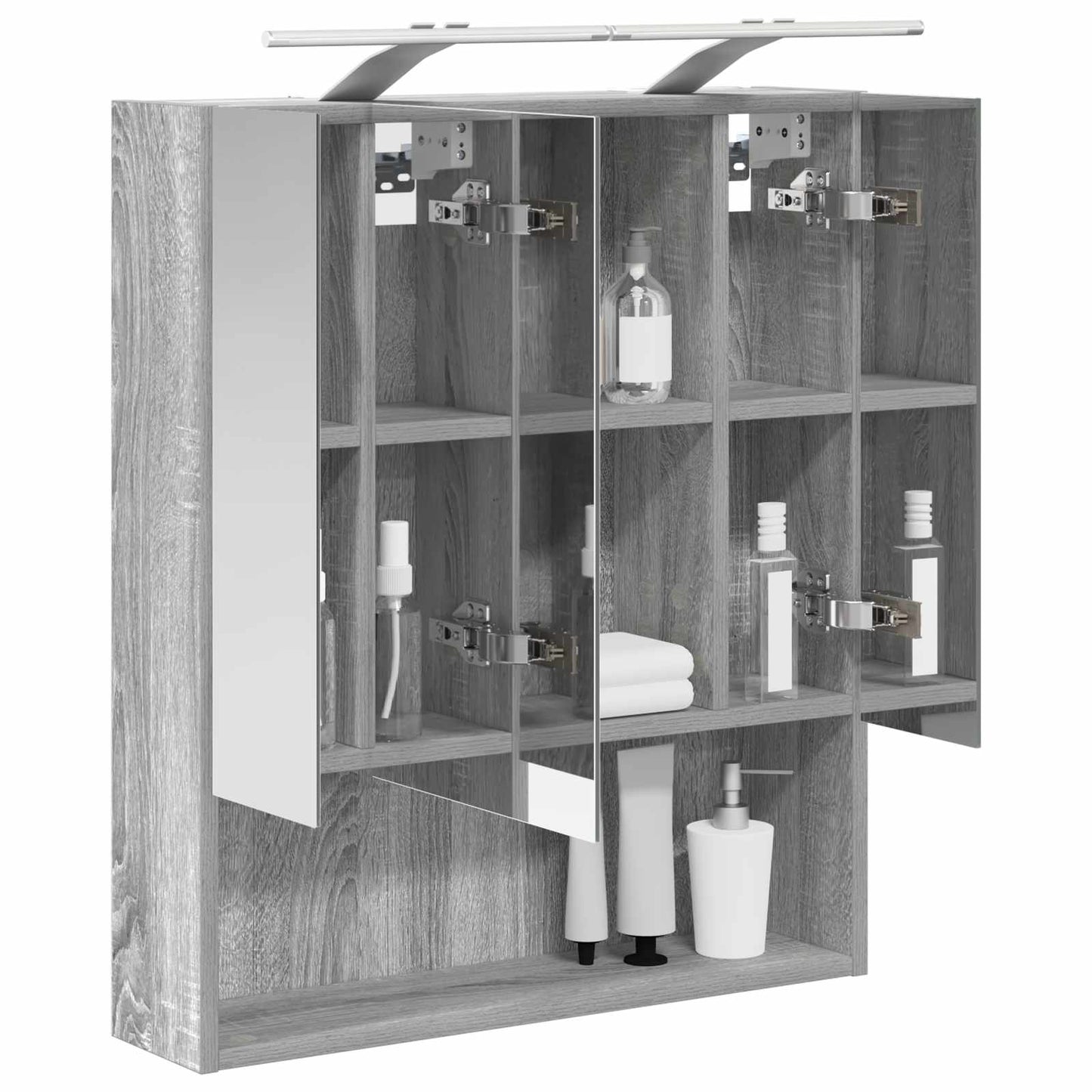Badkamer spiegelkast met plank Grijs Sonoma 60 x 14.5 x 70 cm is nu te koop bij PeponiXL, paradijselijk wonen!