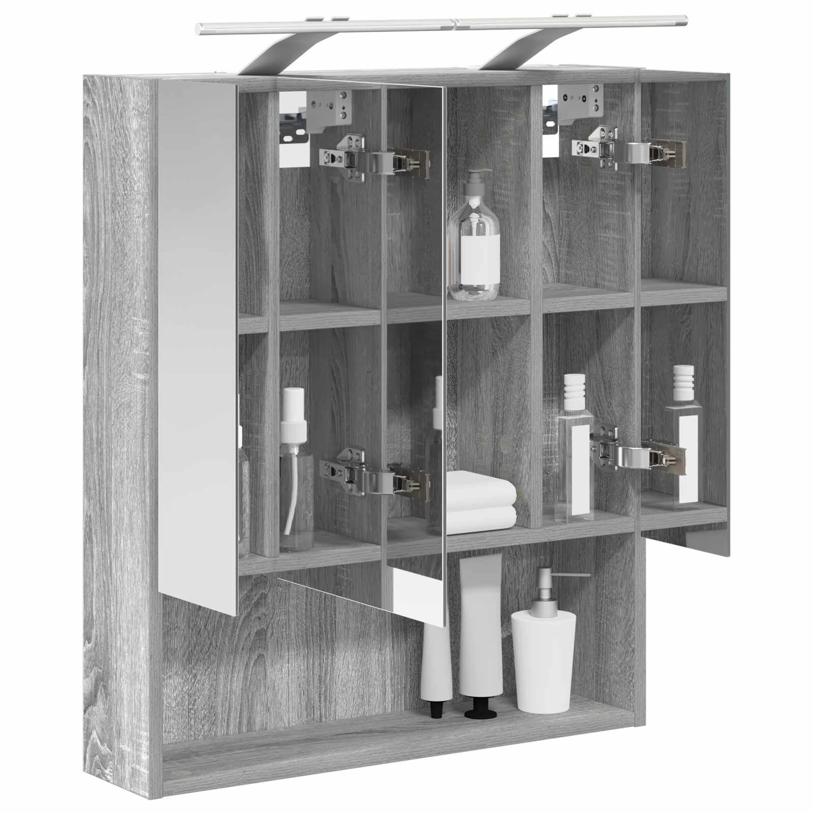 Badkamer spiegelkast met plank Grijs Sonoma 60 x 14.5 x 70 cm is nu te koop bij PeponiXL, paradijselijk wonen!
