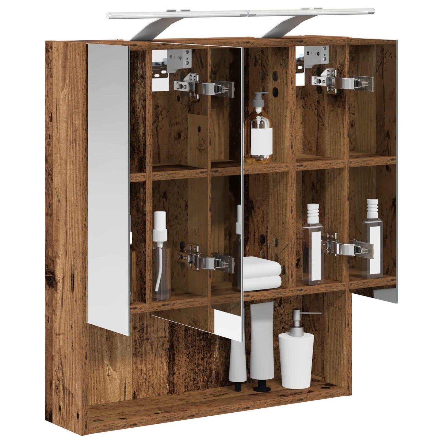 Badkamer spiegelkast Oudhout 60 x 14.5 x 70 cm Bewerkt hout is nu te koop bij PeponiXL, paradijselijk wonen!