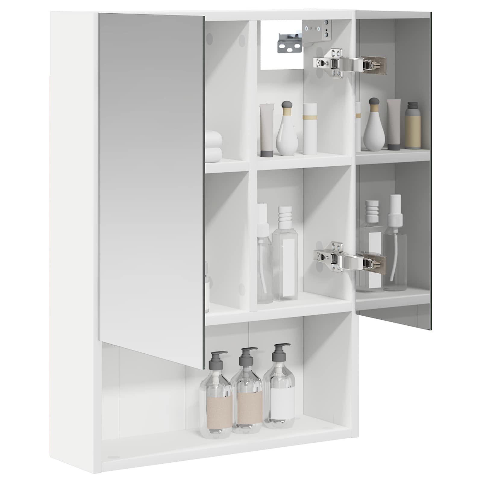 Badkamer spiegelkast Wit 50 x 14,5 x 70 cm Bewerkt hout is nu te koop bij PeponiXL, paradijselijk wonen!