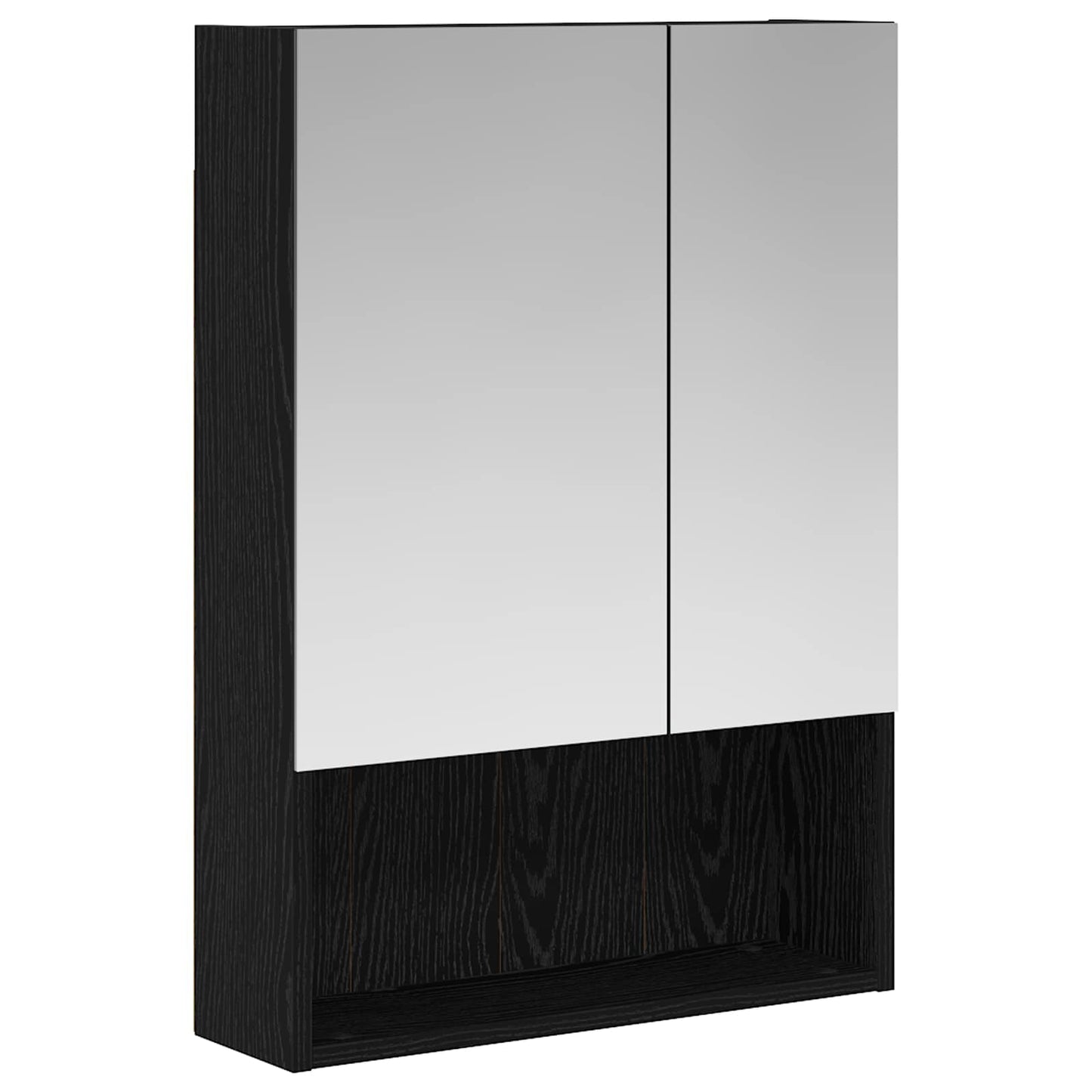 Badkamer spiegelkast Zwart Eiken 50 x 14,5 x 70 cm Bewerkt hout is nu te koop bij PeponiXL, paradijselijk wonen!
