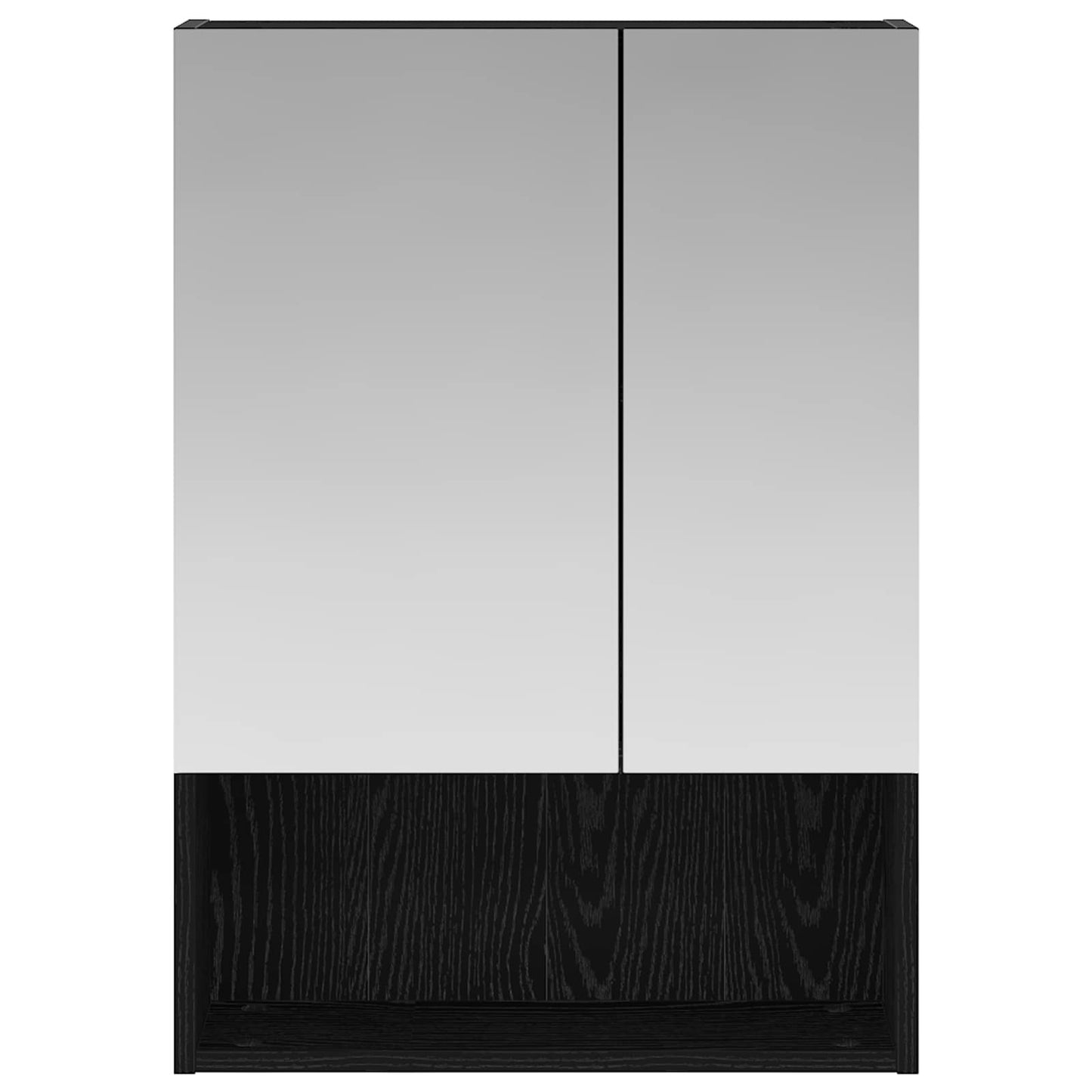 Badkamer spiegelkast Zwart Eiken 50 x 14,5 x 70 cm Bewerkt hout is nu te koop bij PeponiXL, paradijselijk wonen!