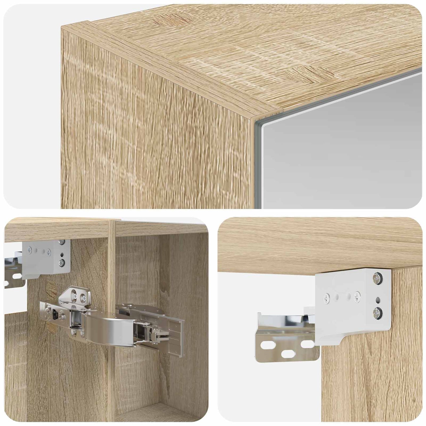 Badkamer spiegelkast met plank Sonoma Eiken 50 x 14,5 x 70 cm is nu te koop bij PeponiXL, paradijselijk wonen!