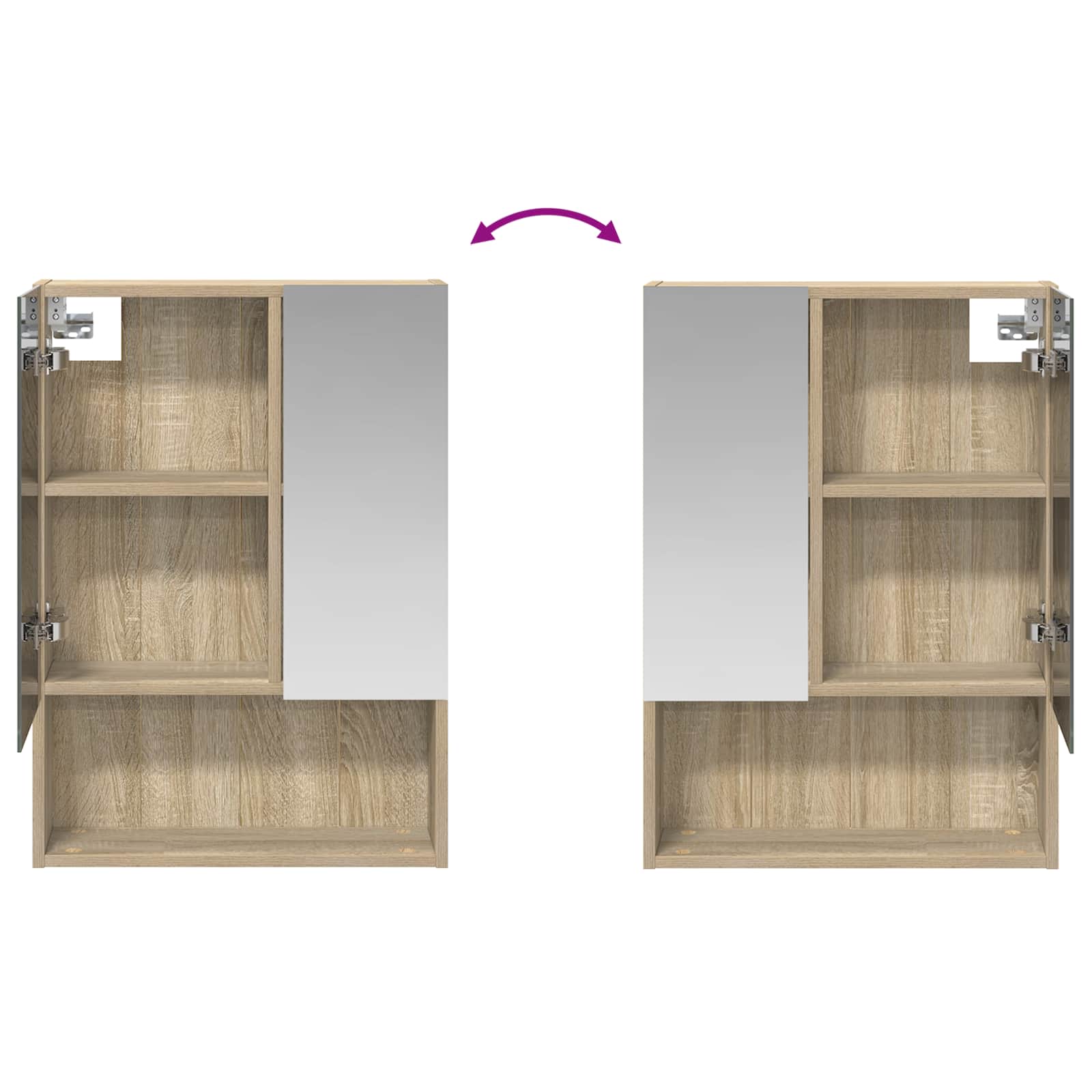 Badkamer spiegelkast met plank Sonoma Eiken 50 x 14,5 x 70 cm is nu te koop bij PeponiXL, paradijselijk wonen!
