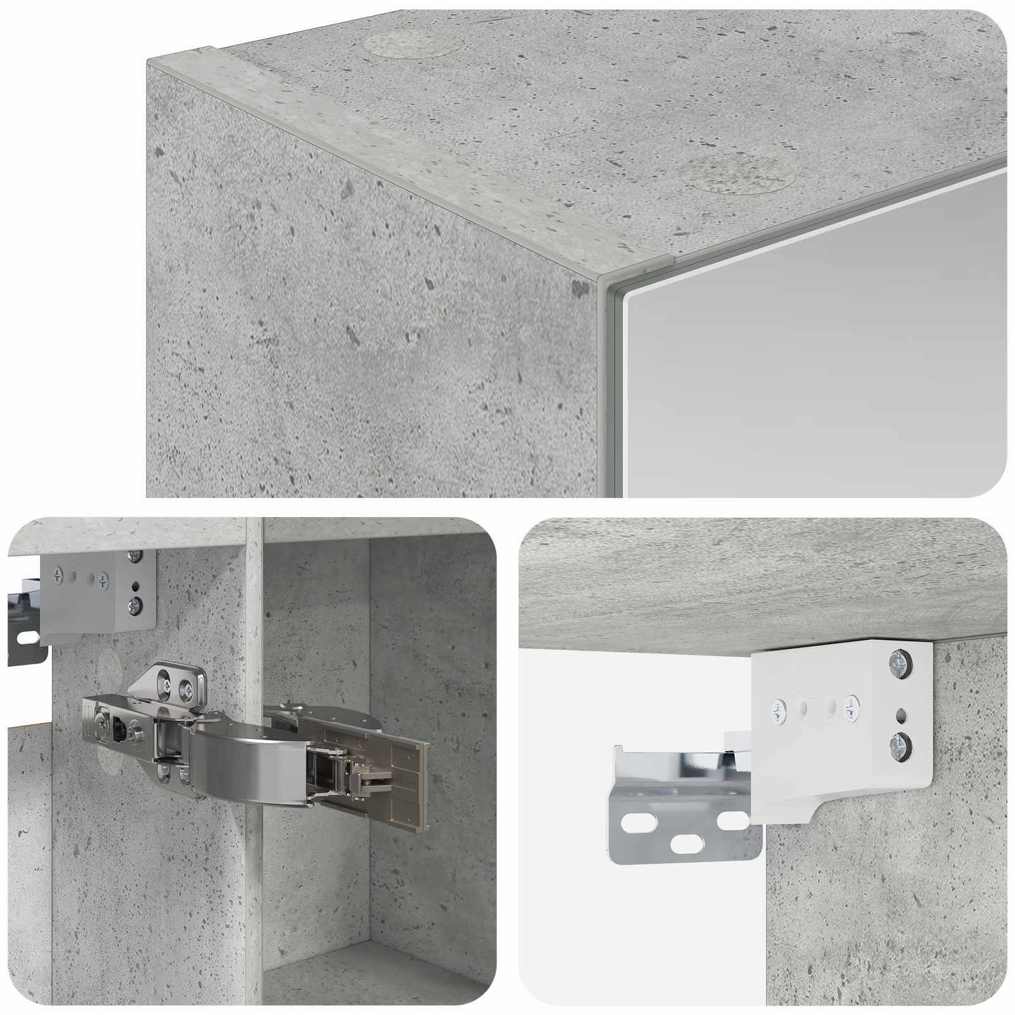 Badkamer spiegelkast Beton Grijs 50 x 14,5 x 70 cm Bewerkt hout is nu te koop bij PeponiXL, paradijselijk wonen!