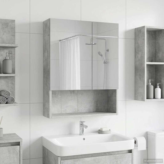 Badkamer spiegelkast Beton Grijs 50 x 14,5 x 70 cm Bewerkt hout is nu te koop bij PeponiXL, paradijselijk wonen!