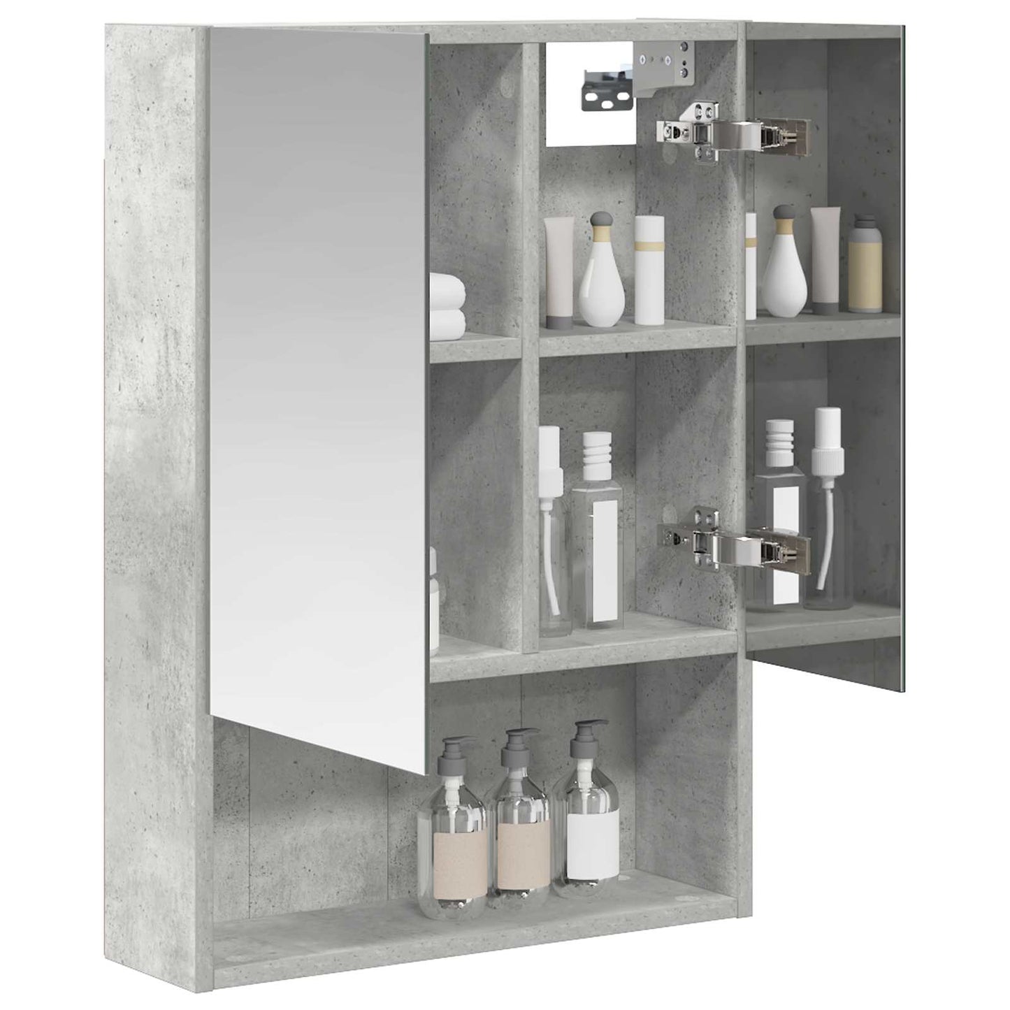 Badkamer spiegelkast Beton Grijs 50 x 14,5 x 70 cm Bewerkt hout is nu te koop bij PeponiXL, paradijselijk wonen!