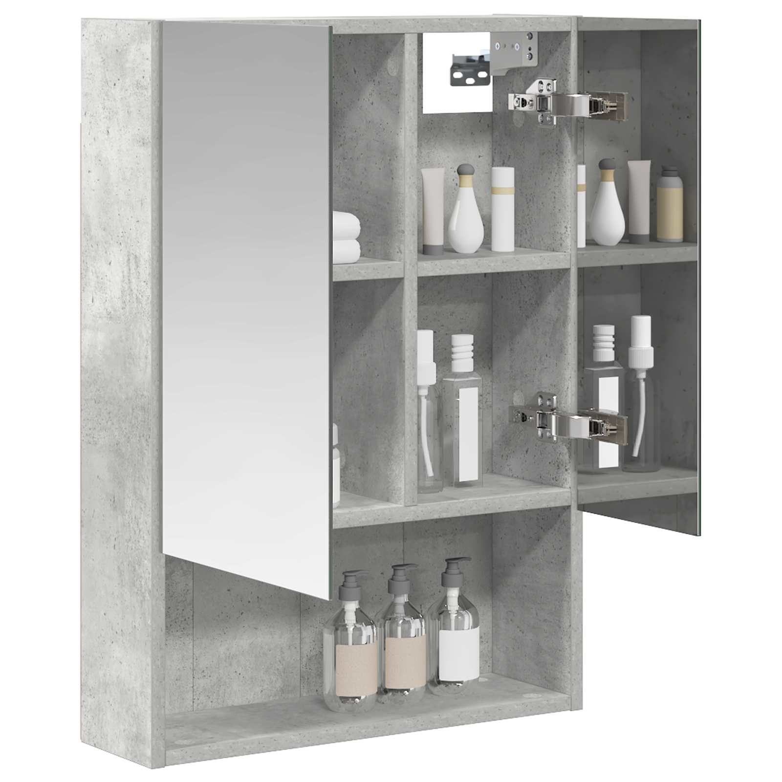 Badkamer spiegelkast Beton Grijs 50 x 14,5 x 70 cm Bewerkt hout is nu te koop bij PeponiXL, paradijselijk wonen!