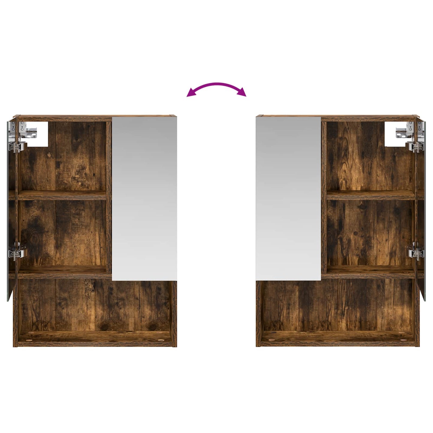 Badkamer spiegelkast met plank Gerookt eiken 50 x 14,5 x 70 cm is nu te koop bij PeponiXL, paradijselijk wonen!