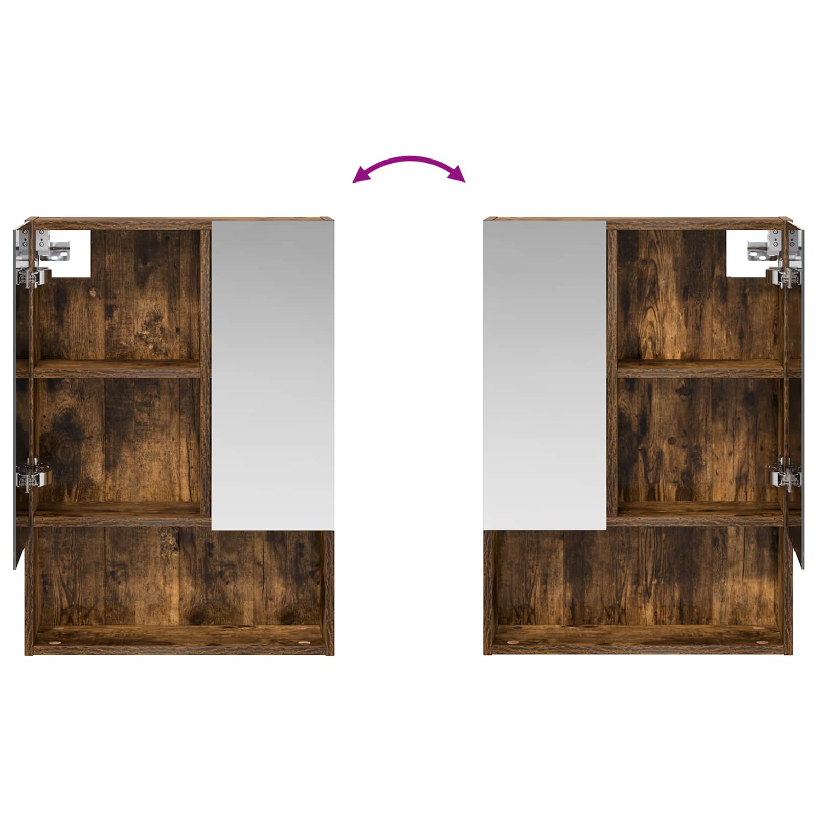 Badkamer spiegelkast met plank Gerookt eiken 50 x 14,5 x 70 cm is nu te koop bij PeponiXL, paradijselijk wonen!