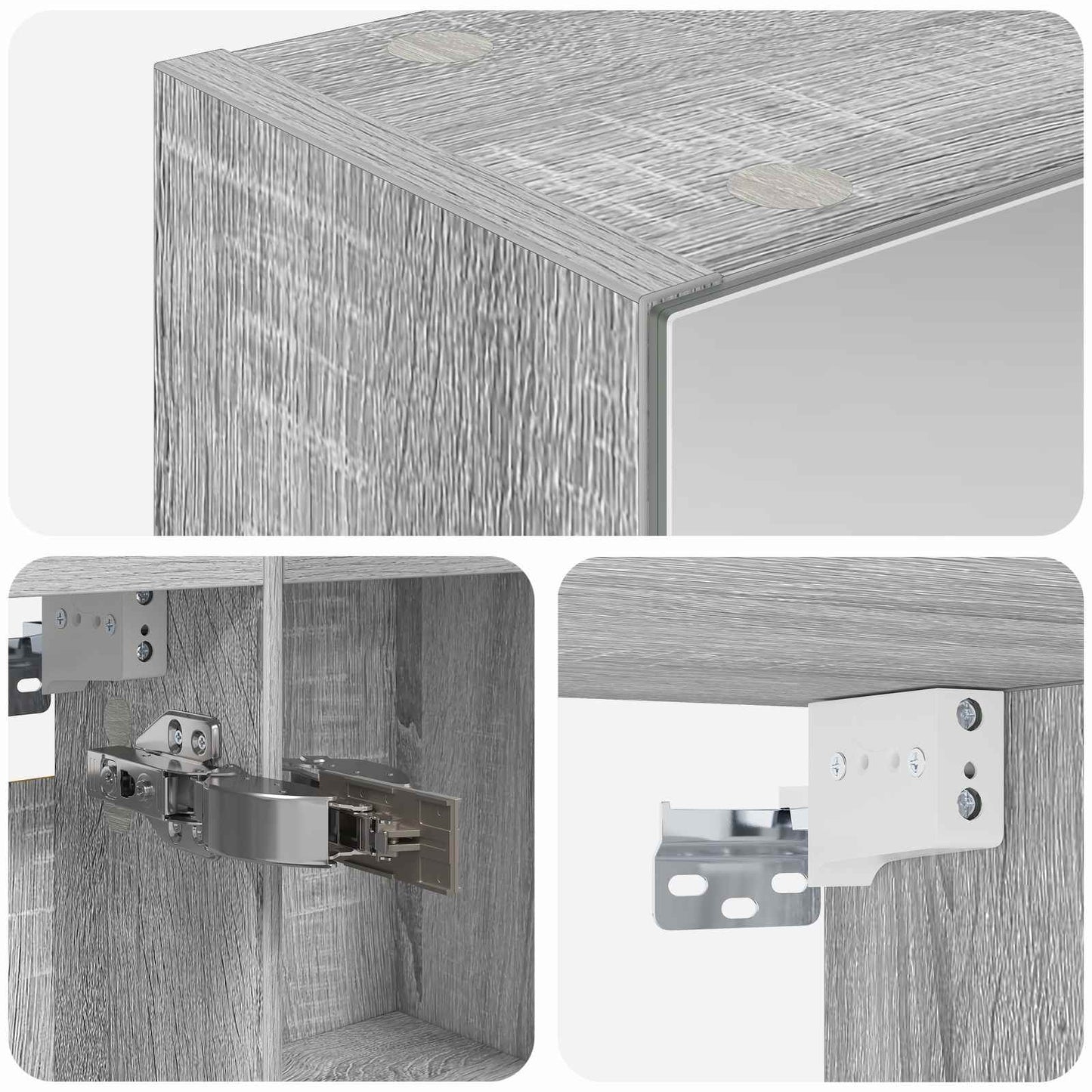 Badkamer spiegelkast met plank Grijs Sonoma 50 x 14,5 x 70 cm is nu te koop bij PeponiXL, paradijselijk wonen!