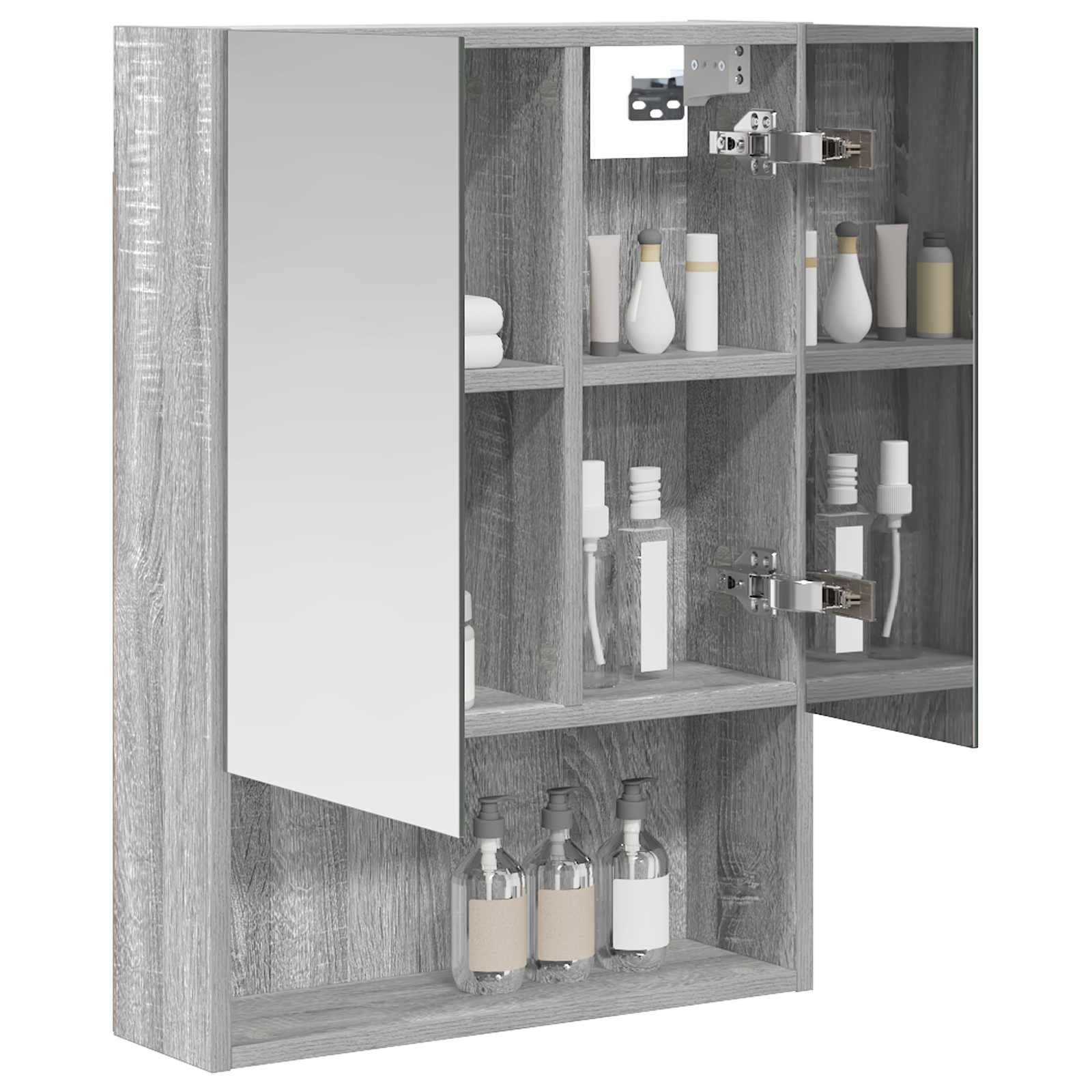 Badkamer spiegelkast met plank Grijs Sonoma 50 x 14,5 x 70 cm is nu te koop bij PeponiXL, paradijselijk wonen!