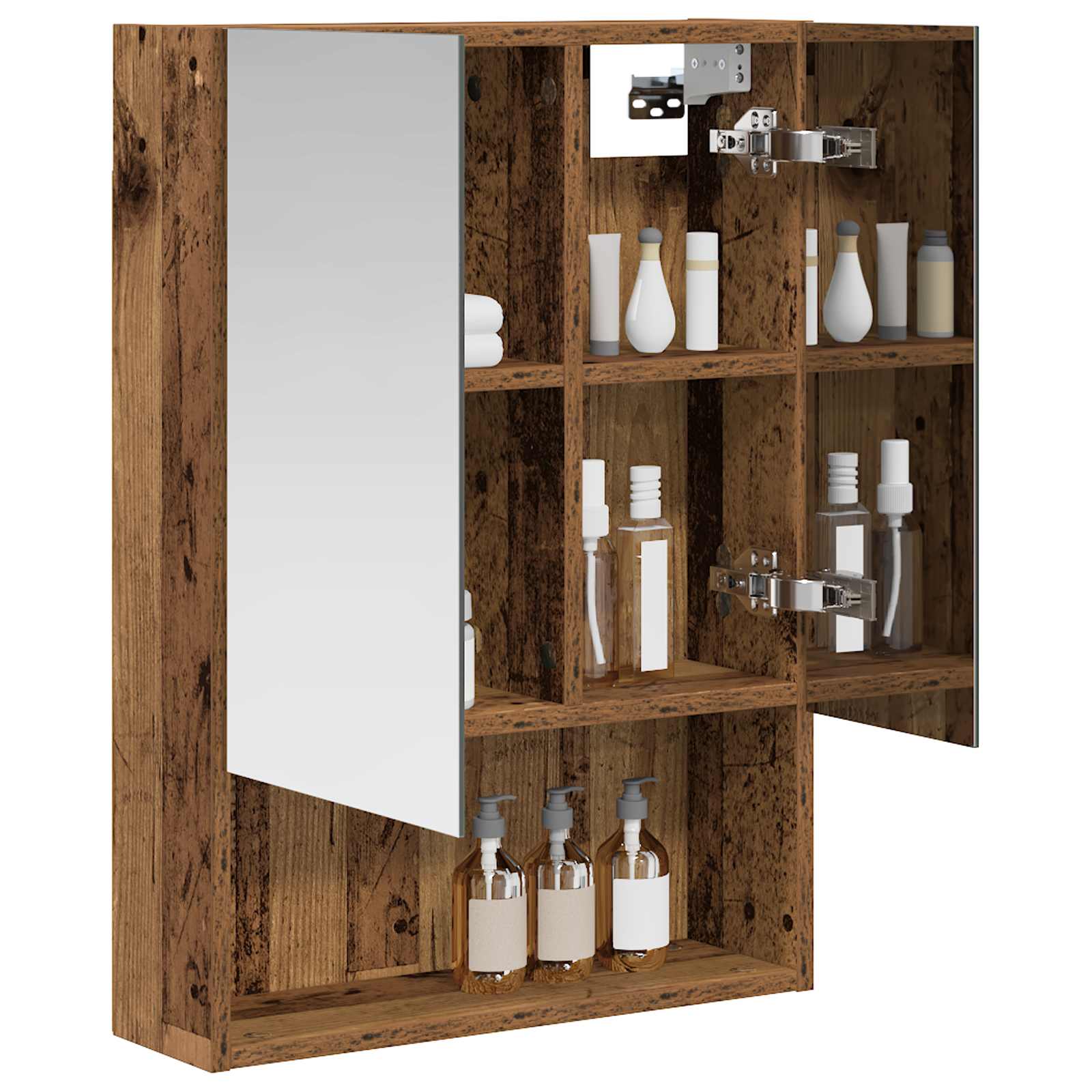 Badkamer spiegelkast Oudhout 50 x 14,5 x 70 cm Bewerkt hout is nu te koop bij PeponiXL, paradijselijk wonen!