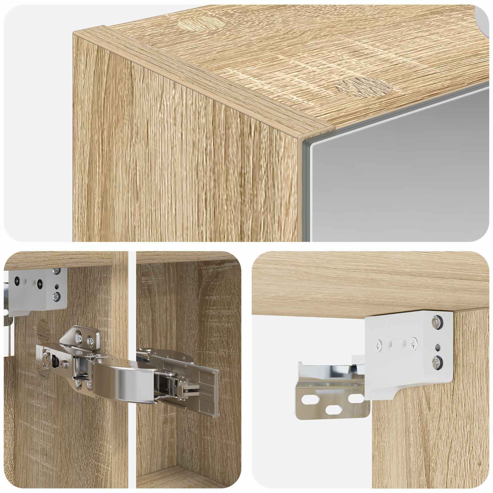 Badkamer spiegelkast met plank Sonoma Eiken 50 x 14,5 x 70 cm is nu te koop bij PeponiXL, paradijselijk wonen!