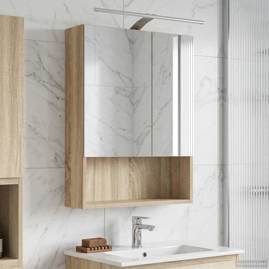 Badkamer spiegelkast met plank Sonoma Eiken 50 x 14,5 x 70 cm is nu te koop bij PeponiXL, paradijselijk wonen!