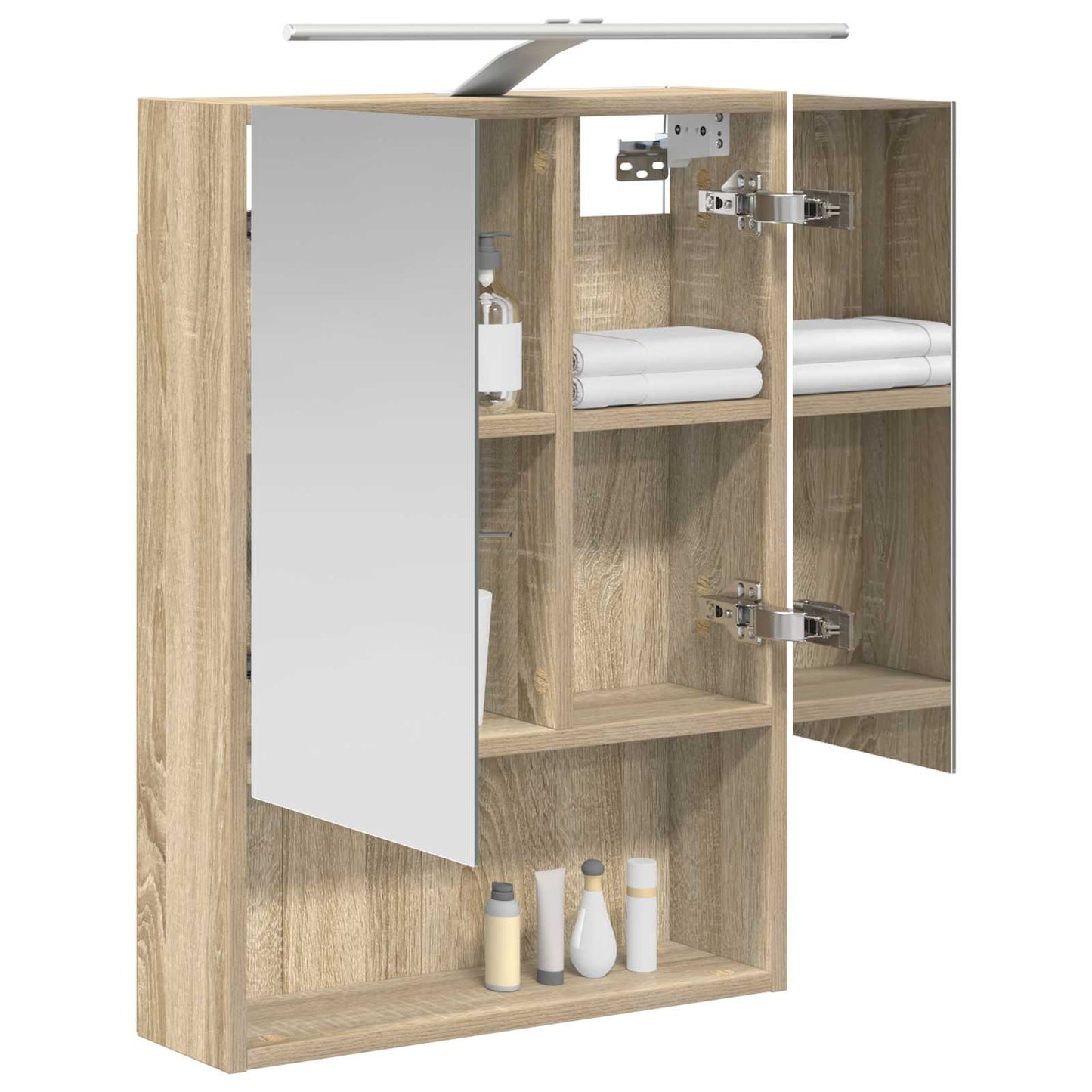 Badkamer spiegelkast met plank Sonoma Eiken 50 x 14,5 x 70 cm is nu te koop bij PeponiXL, paradijselijk wonen!