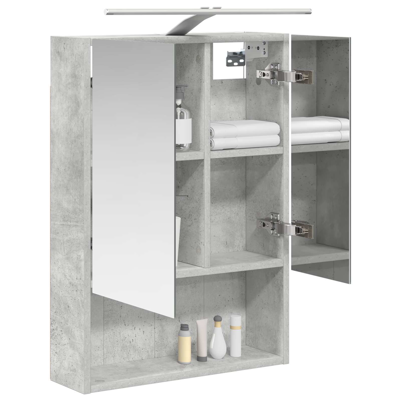 Badkamer spiegelkast Beton Grijs 50 x 14,5 x 70 cm Bewerkt hout is nu te koop bij PeponiXL, paradijselijk wonen!
