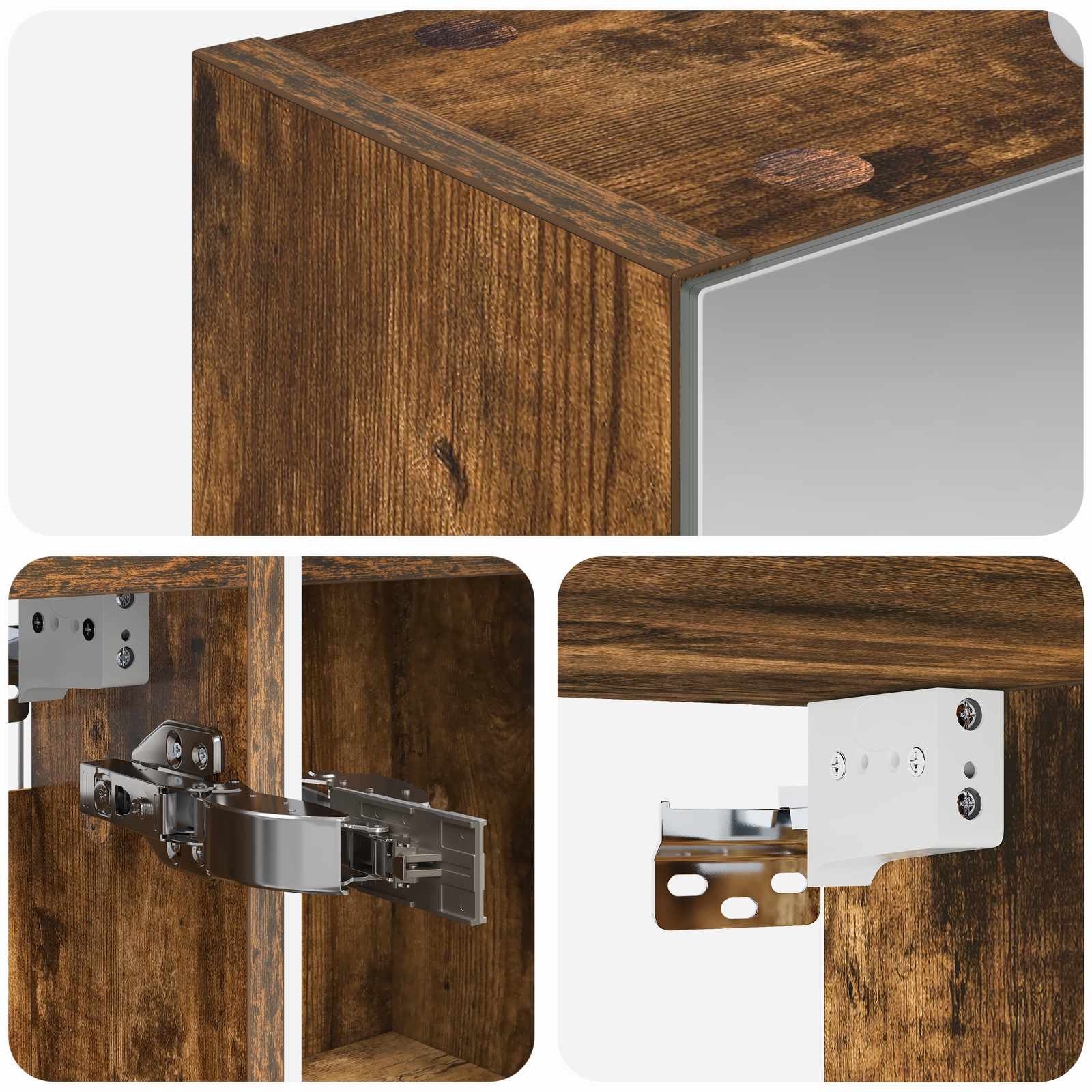 Badkamer spiegelkast met plank Gerookt eiken 50 x 14,5 x 70 cm is nu te koop bij PeponiXL, paradijselijk wonen!