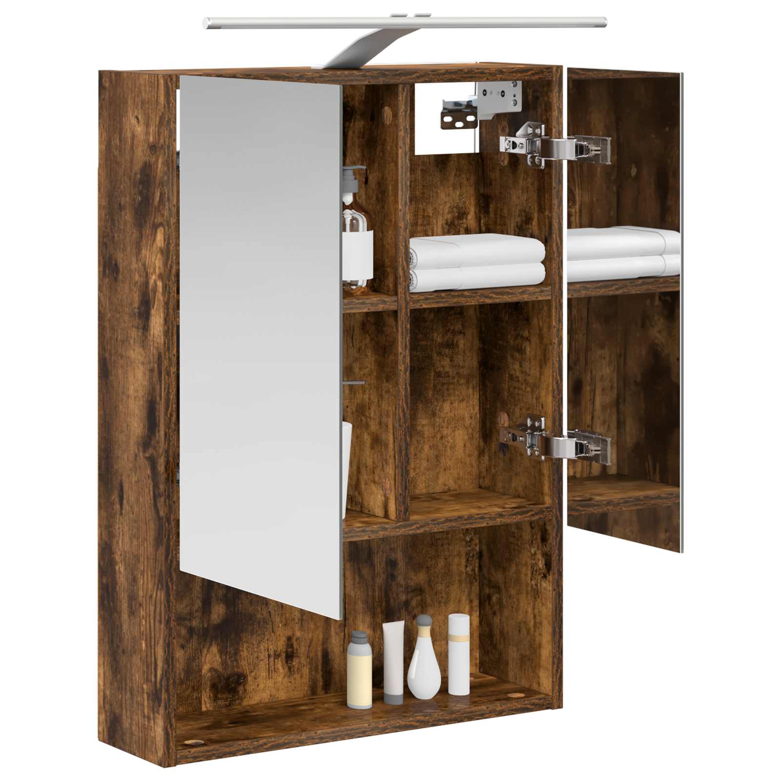 Badkamer spiegelkast met plank Gerookt eiken 50 x 14,5 x 70 cm is nu te koop bij PeponiXL, paradijselijk wonen!