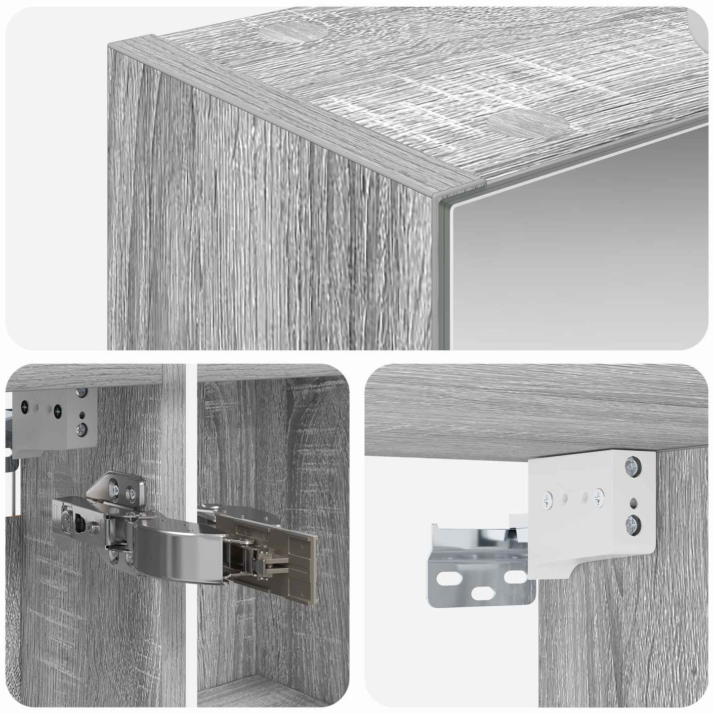 Badkamer spiegelkast met plank Grijs Sonoma 50 x 14,5 x 70 cm is nu te koop bij PeponiXL, paradijselijk wonen!