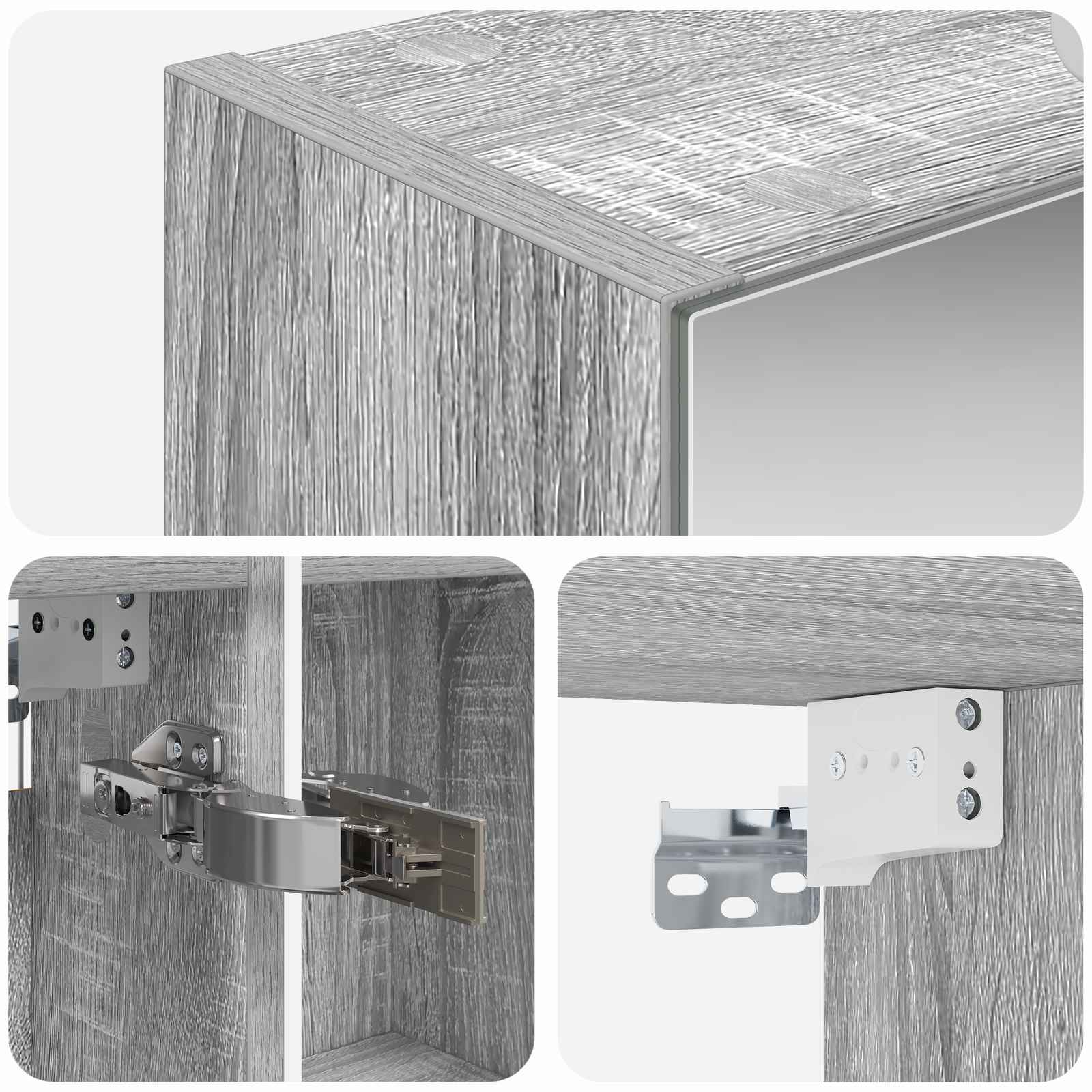 Badkamer spiegelkast met plank Grijs Sonoma 50 x 14,5 x 70 cm is nu te koop bij PeponiXL, paradijselijk wonen!