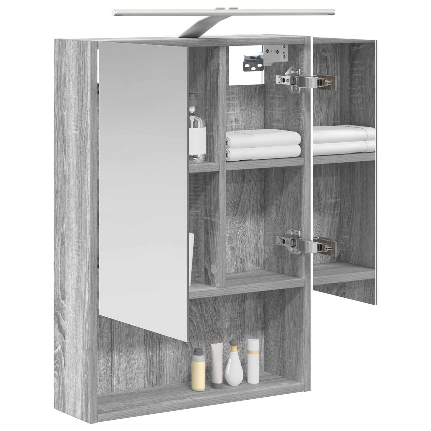 Badkamer spiegelkast met plank Grijs Sonoma 50 x 14,5 x 70 cm is nu te koop bij PeponiXL, paradijselijk wonen!