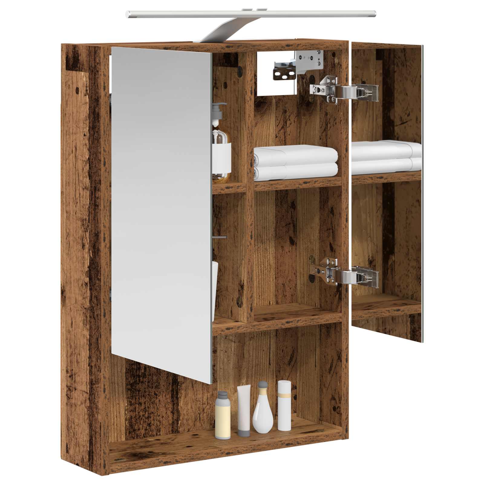 Badkamer spiegelkast Oudhout 50 x 14,5 x 70 cm Bewerkt hout is nu te koop bij PeponiXL, paradijselijk wonen!