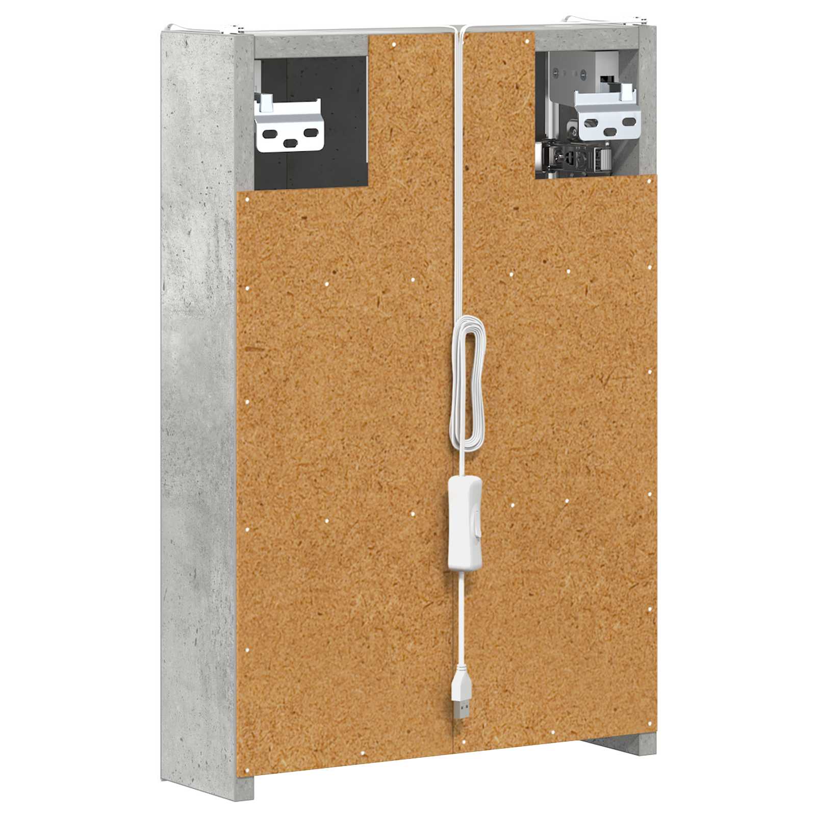 Badkamer spiegelkast Beton Grijs 33 x 11,5 x 50 cm Bewerkt hout is nu te koop bij PeponiXL, paradijselijk wonen!