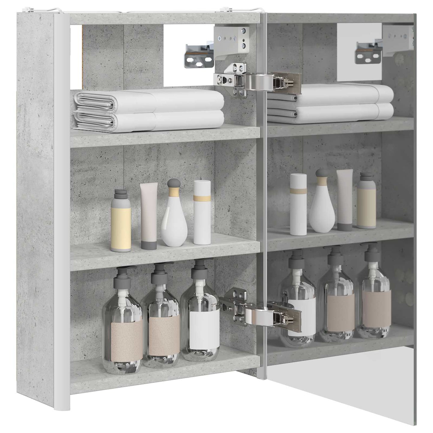 Badkamer spiegelkast Beton Grijs 33 x 11,5 x 50 cm Bewerkt hout is nu te koop bij PeponiXL, paradijselijk wonen!