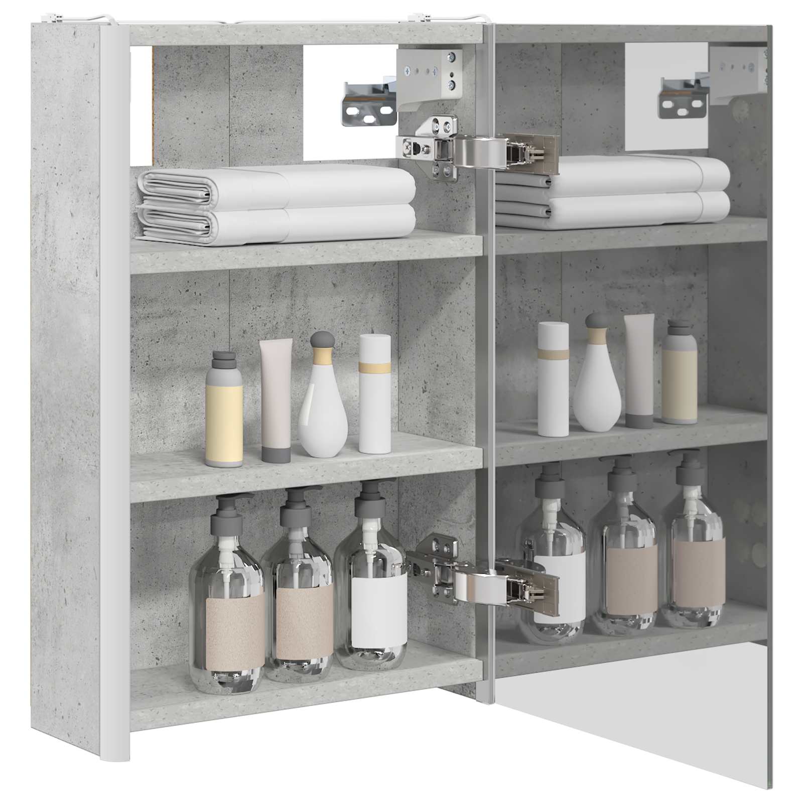 Badkamer spiegelkast Beton Grijs 33 x 11,5 x 50 cm Bewerkt hout is nu te koop bij PeponiXL, paradijselijk wonen!
