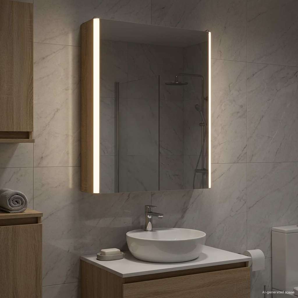 Badkamer spiegelkast Sonoma Eiken 43 x 11,5 x 60,5 cm is nu te koop bij PeponiXL, paradijselijk wonen!