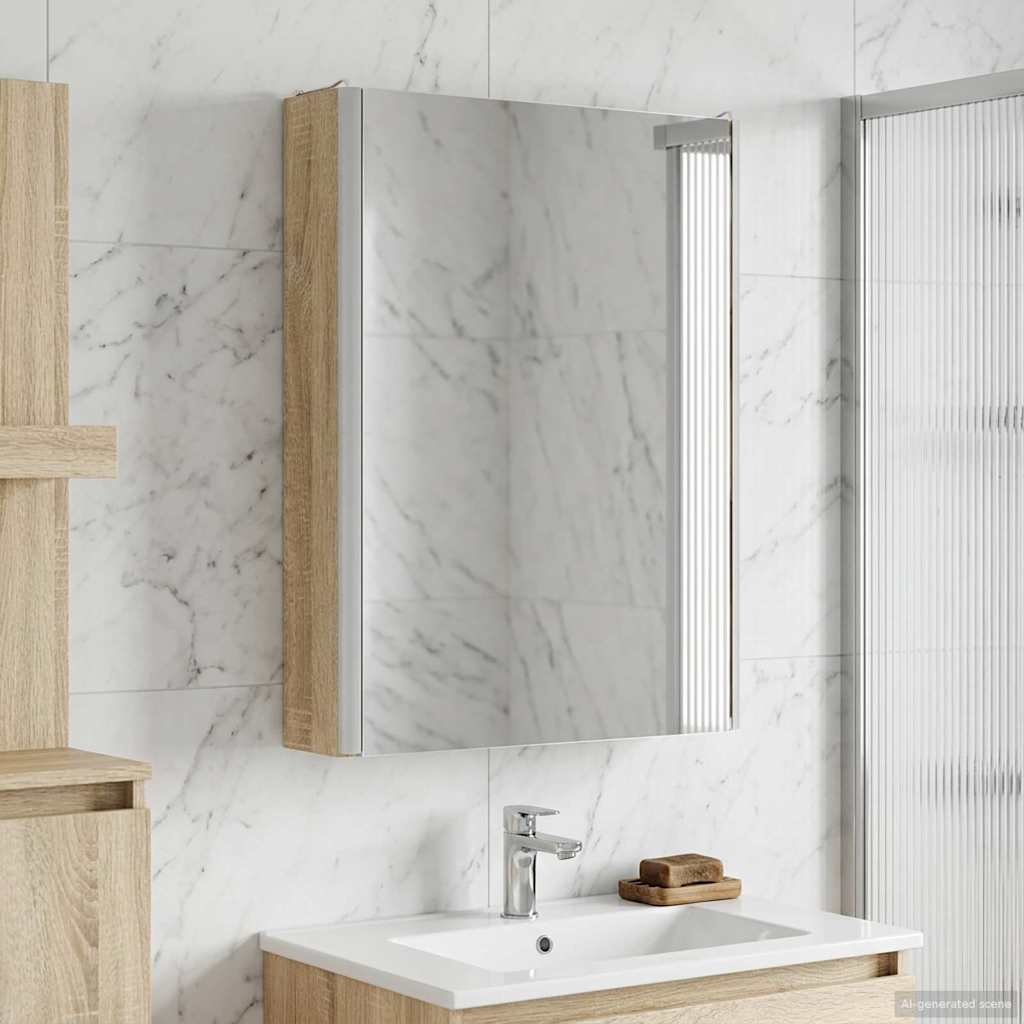 Badkamer spiegelkast Sonoma Eiken 43 x 11,5 x 60,5 cm is nu te koop bij PeponiXL, paradijselijk wonen!