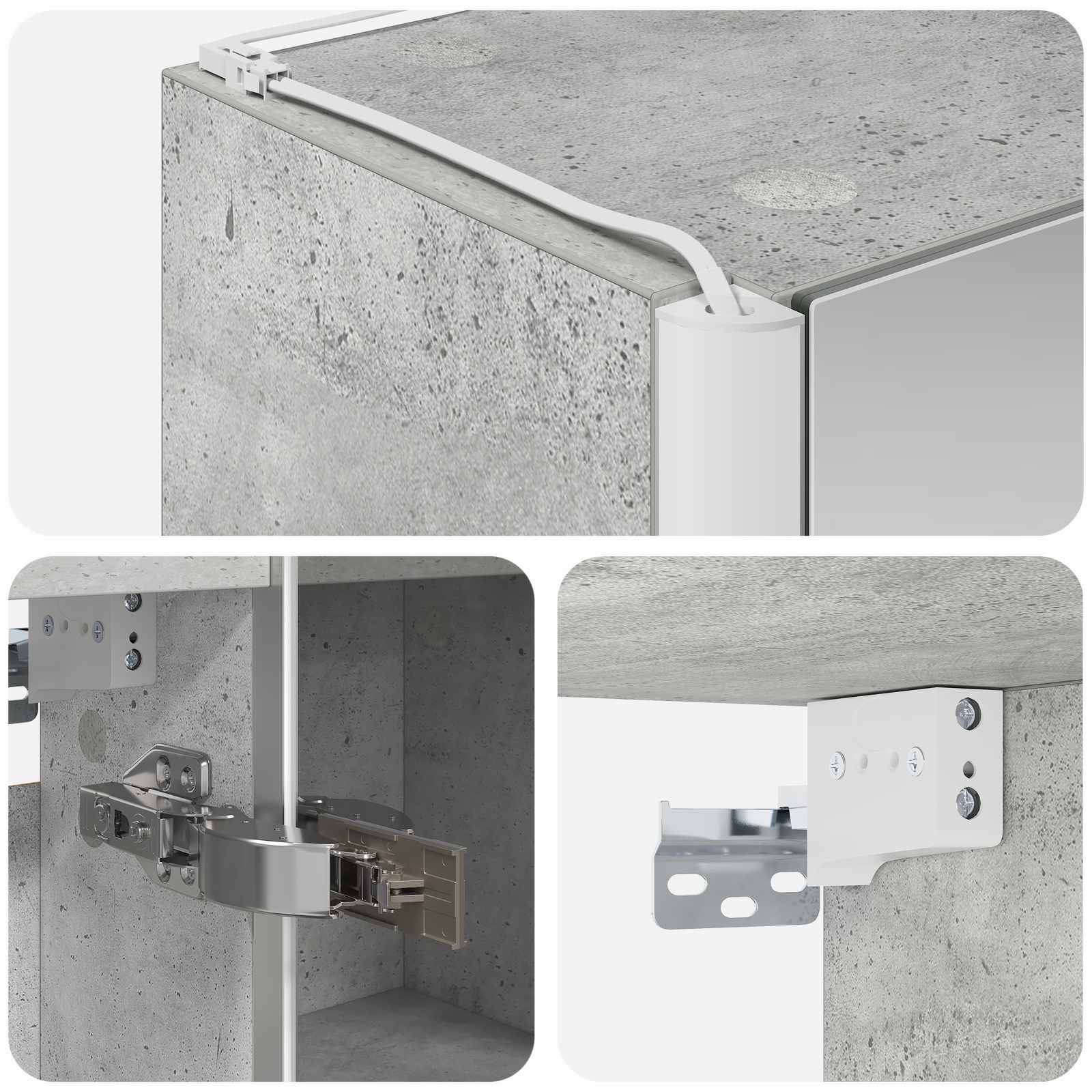 Badkamer spiegelkast Beton Grijs 43 x 11,5 x 60,5 cm is nu te koop bij PeponiXL, paradijselijk wonen!