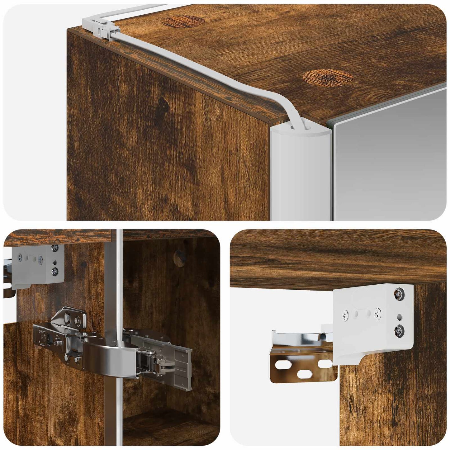 Badkamer spiegelkast Gerookt eiken 43 x 11,5 x 60,5 cm is nu te koop bij PeponiXL, paradijselijk wonen!