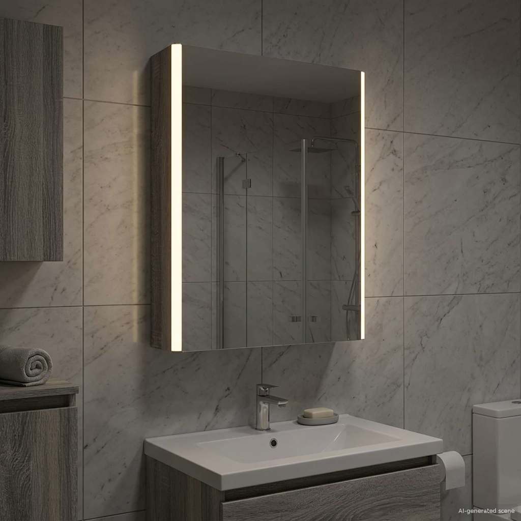 Badkamer spiegelkast Grijs Sonoma 43 x 11,5 x 60,5 cm is nu te koop bij PeponiXL, paradijselijk wonen!