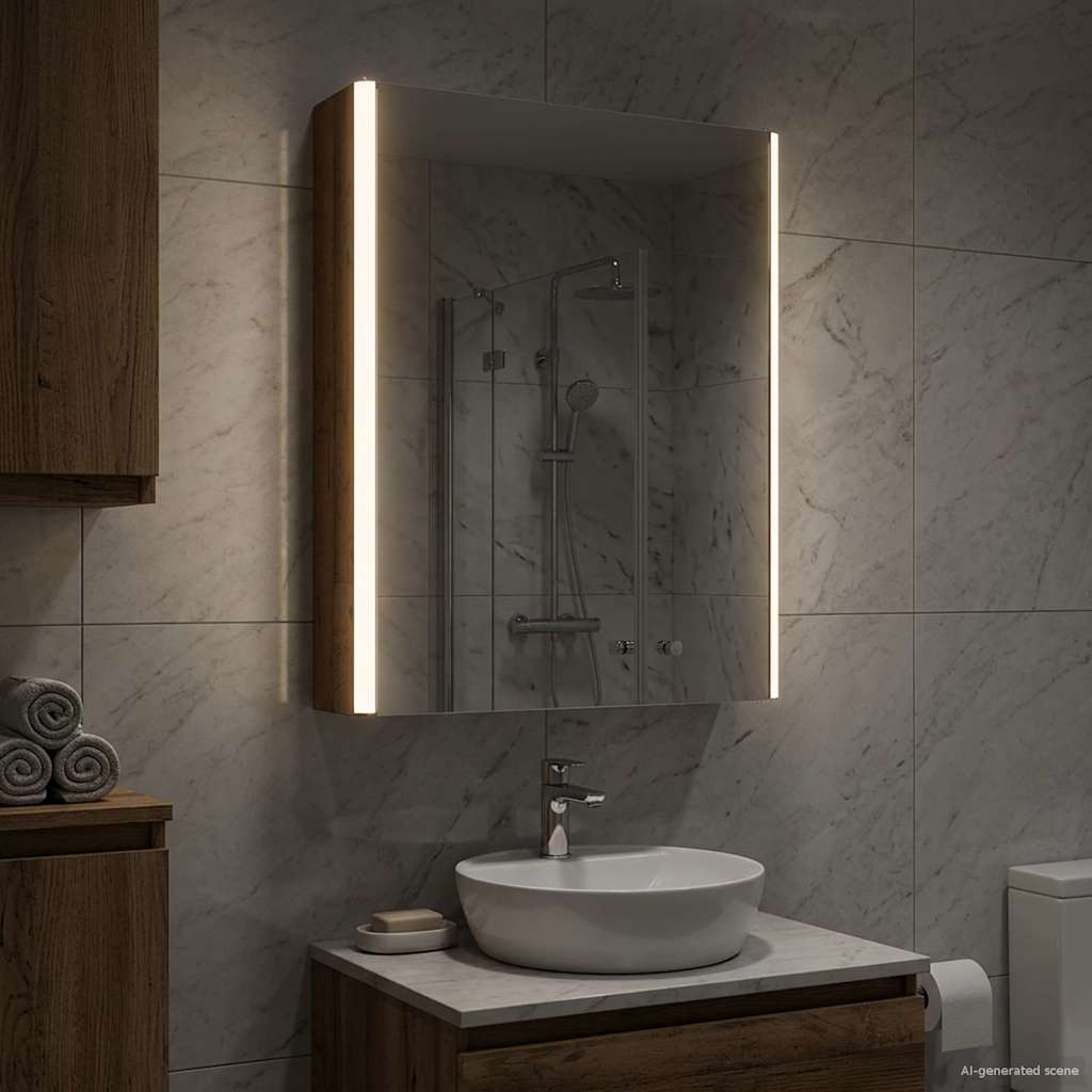 Badkamer spiegelkast Oudhout 43 x 11,5 x 60,5 cm Bewerkt hout is nu te koop bij PeponiXL, paradijselijk wonen!