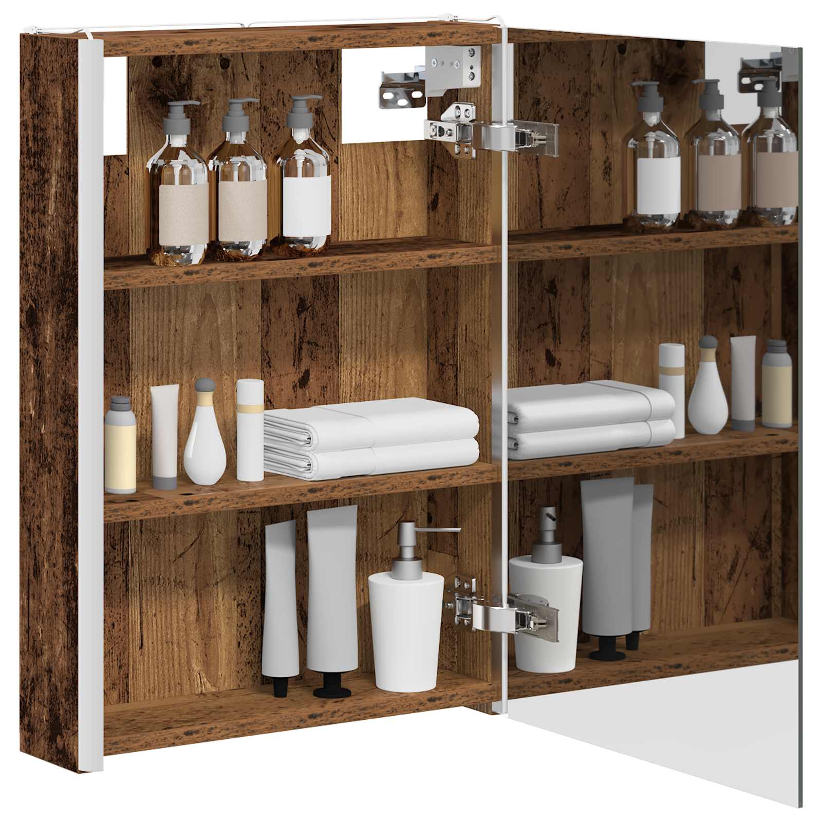 Badkamer spiegelkast Oudhout 43 x 11,5 x 60,5 cm Bewerkt hout is nu te koop bij PeponiXL, paradijselijk wonen!